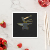 Blacksmiith Tools Hammer Anvil Forge Farrier Gift スタンダードカクテルナプキン (インサイチュ)