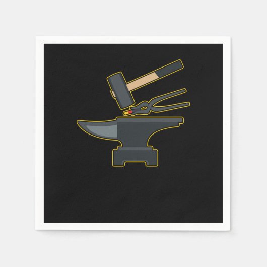Blacksmiith Tools Hammer Anvil Forge Farrier Gift スタンダードカクテルナプキン (正面)