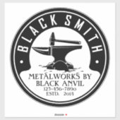 Blacksmith Black Anvil Metalカスタマイズ Works Auto シール (シート)