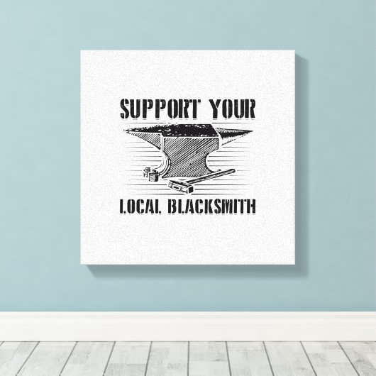 Blacksmith Blacksmithing Forging Craftsman Anvil キャンバスプリント (インサイチュ (ウッドフロア))