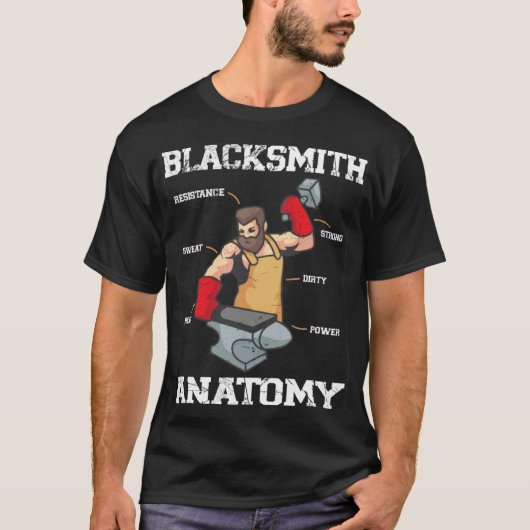 Blacksmith Gear Blacksmith Anatomy Metalsmith Forg Tシャツ (正面)