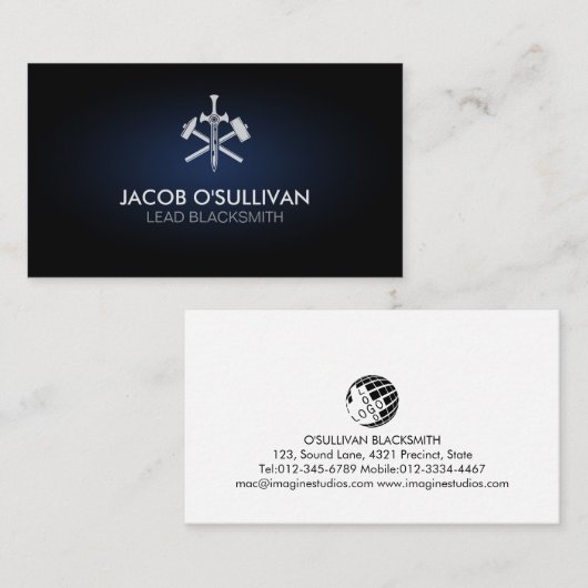 Blacksmith Iron Works Metal 名刺 (正面/裏面)