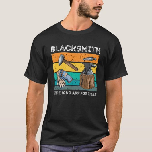 Blacksmith No App For ThatレトロForge Tools Metal Tシャツ (正面)