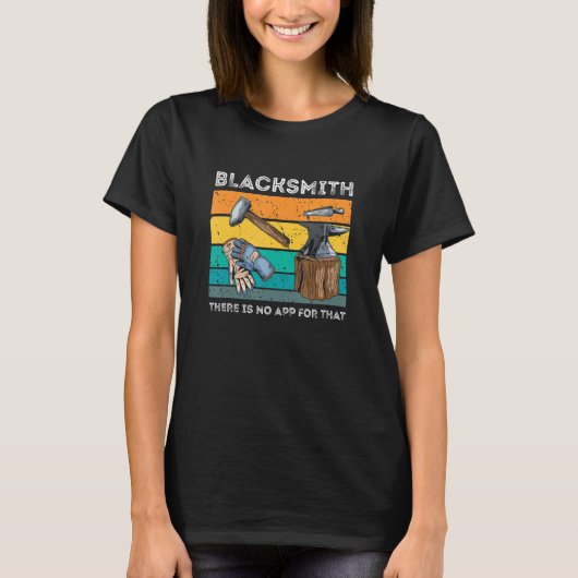 Blacksmith No App For ThatレトロForge Tools Metal Tシャツ (正面)