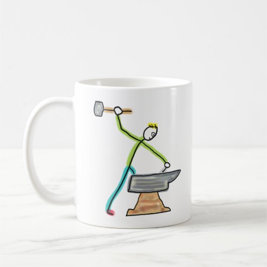 Blacksmithing Stickman コーヒーマグカップ (左)