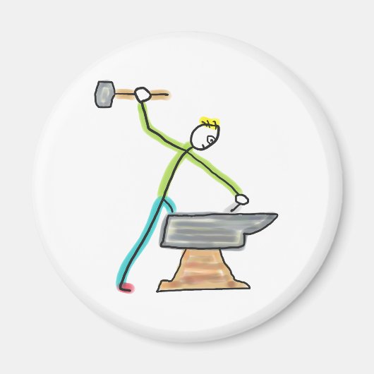 Blacksmithing Stickman マグネット (正面)