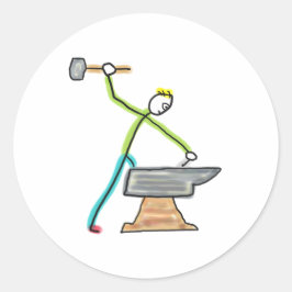 Blacksmithing Stickman ラウンドシール