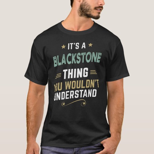 BLACKSTONE姓パーソナライズされた名 Tシャツ (正面)