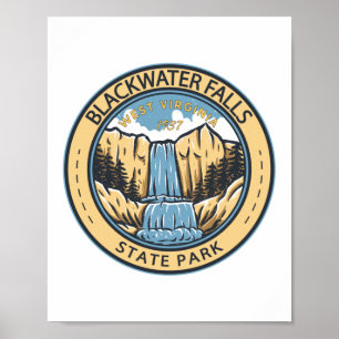 Blackwater Falls State Park West Virginia Badge ポスター