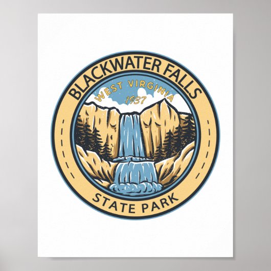 Blackwater Falls State Park West Virginia Badge ポスター (正面)