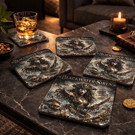 Blackwater Siren Coaster Set – Dark Maritime Myth コースター