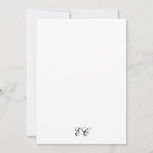 BlackWhite Elegant Modern Calligraphy Wedding 招待状 (裏面)