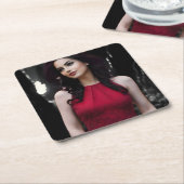 BlackWhiteRed coaster スクエアペーパーコースター (アングル)