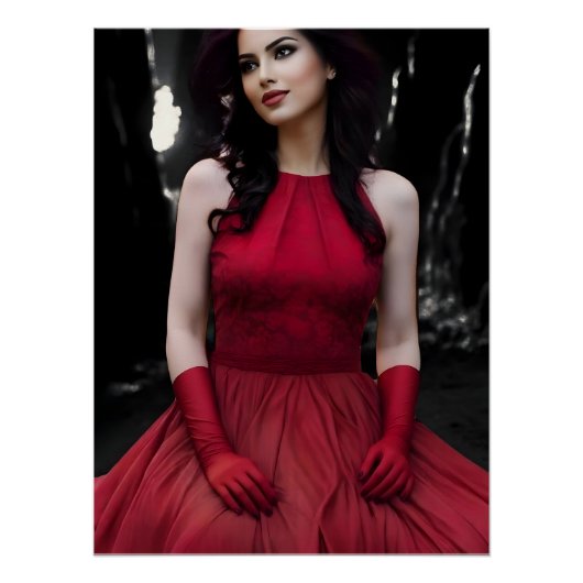 BlackWhiteRed glossy poster ポスター (正面)