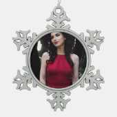 BlackWhiteRed snowflake ornament スノーフレークピューターオーナメント (正面)