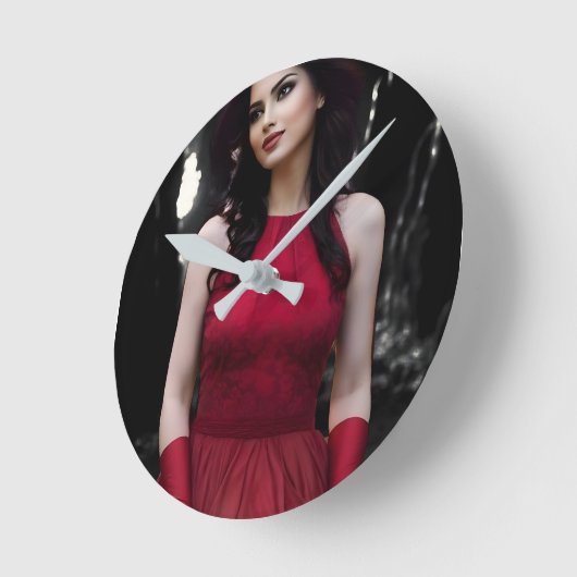 BlackWhiteRed wall clock ラウンド壁時計 (傾斜)