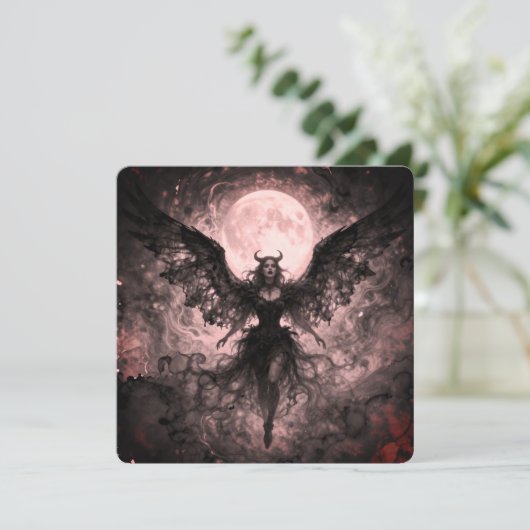 Blackwing Moon - AI Fantasy Digital Art Print (スタンド正面)