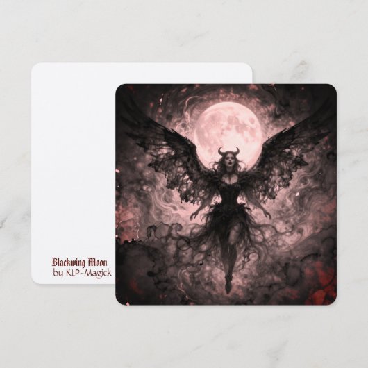 Blackwing Moon - AI Fantasy Digital Art Print (正面/裏面)