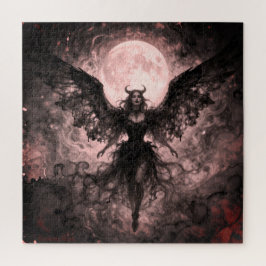 Blackwing Moon - AI Fantasy Digital Art Print ジグソーパズル