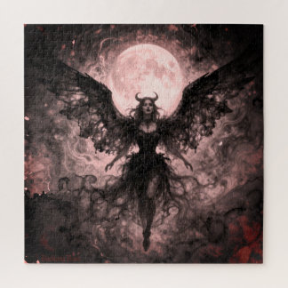 Blackwing Moon - AI Fantasy Digital Art Print ジグソーパズル