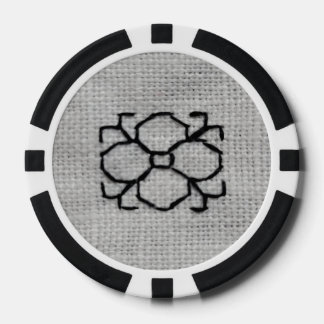 Blackwork embroidery poker chip ポーカーチップ
