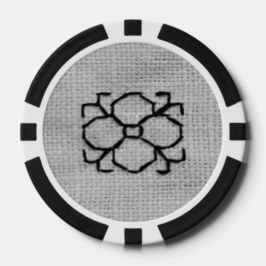 Blackwork embroidery poker chip ポーカーチップ (正面)