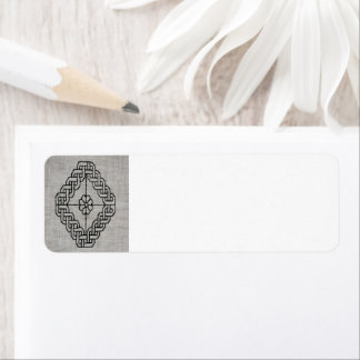 Blackwork Embroidery Return Address Label ラベル
