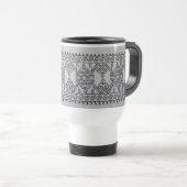 Blackwork embroidery travel mug トラベルマグ (正面右)