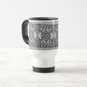 Blackwork embroidery travel mug トラベルマグ (正面左)