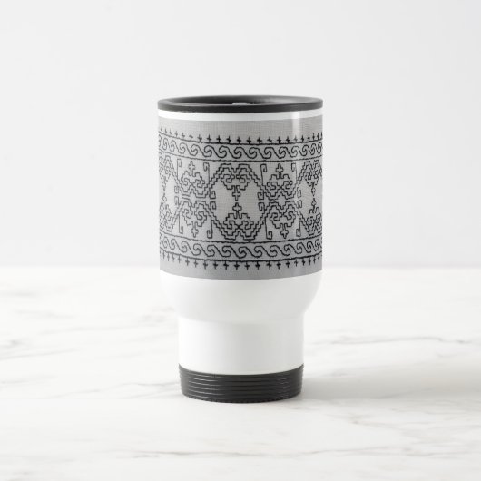 Blackwork embroidery travel mug トラベルマグ (中央)