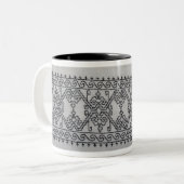 Blackwork embroidery two tone mug ツートーンマグカップ (正面左)