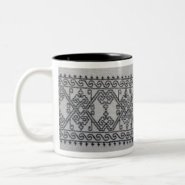 Blackwork embroidery two tone mug ツートーンマグカップ