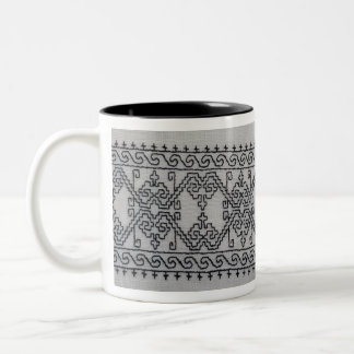 Blackwork embroidery two tone mug ツートーンマグカップ
