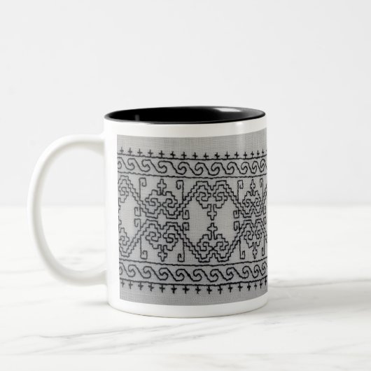 Blackwork embroidery two tone mug ツートーンマグカップ (左)