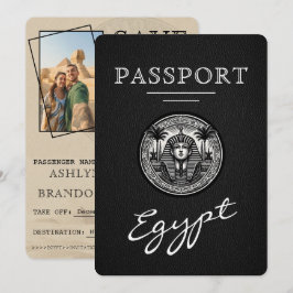 Blacl Egypt Passport Wedding Save the Date セーブザデート