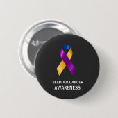 Bladder Cancer Awareness Merigold Ribbon 缶バッジ (正面&裏面)