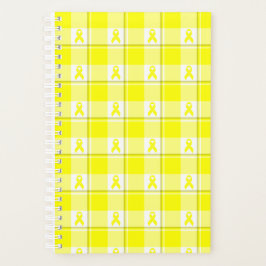 Bladder Cancer Awareness Plaid Planner, Yellow プランナー手帳