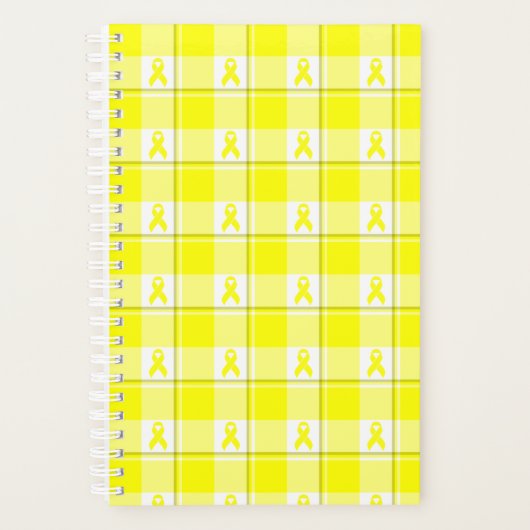 Bladder Cancer Awareness Plaid Planner, Yellow プランナー手帳 (正面)