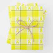Bladder Cancer Awareness Plaid Wrapping Paper ラッピングペーパーシート (インサイチュ)