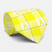 Bladder Cancer Awareness Plaid Yellow Ribbon ネクタイ (ロール)