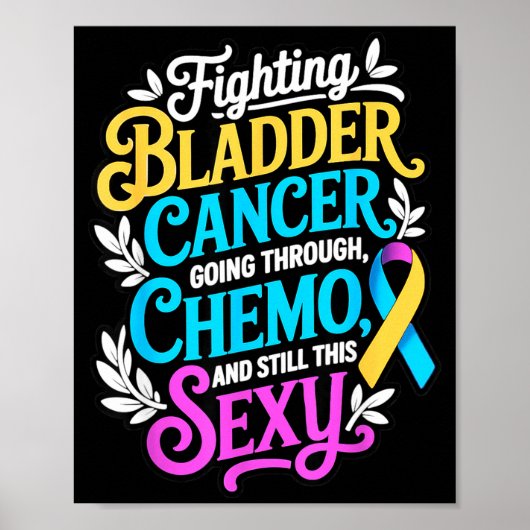 Bladder ribbon support bladder cancer awareness ポスター (正面)