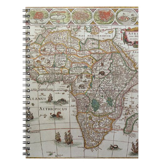 Blaeuによるアフリカの古地図、1635年頃 ノートブック (正面)