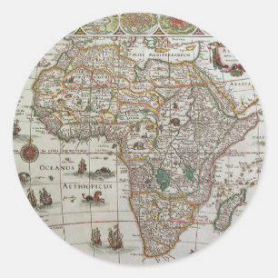 Blaeuによるアフリカの古地図（1635年頃） ラウンドシール