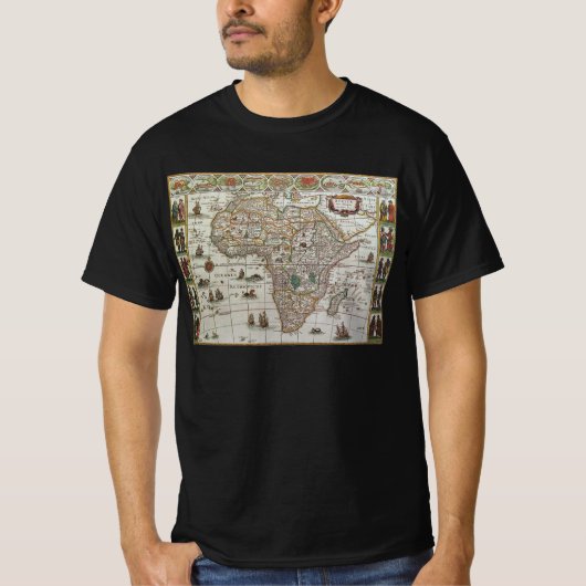 Blaeuによるアフリカの古地図、1635年頃 Tシャツ (正面)