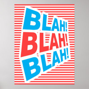 Blah, Blah, Blah,ポスター,おもしろいタイポグラフィポスター ポスター