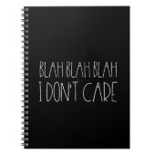 Blah blah blah,私は皮肉な白気に色のフォントではない ノートブック (正面)