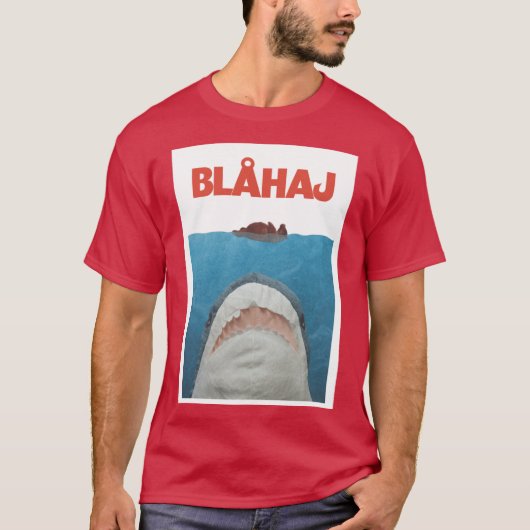 Blahaj ジョーズ ポスター フレンズ tシャツ (正面)