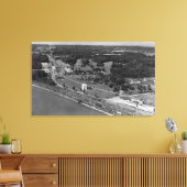 Blaine、WA Bird's-eyeビューとInt。ピースアーチ キャンバスプリント (インサイチュ (リビング))