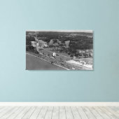 Blaine、WA Bird's-eyeビューとInt。ピースアーチ キャンバスプリント (インサイチュ (ウッドフロア))