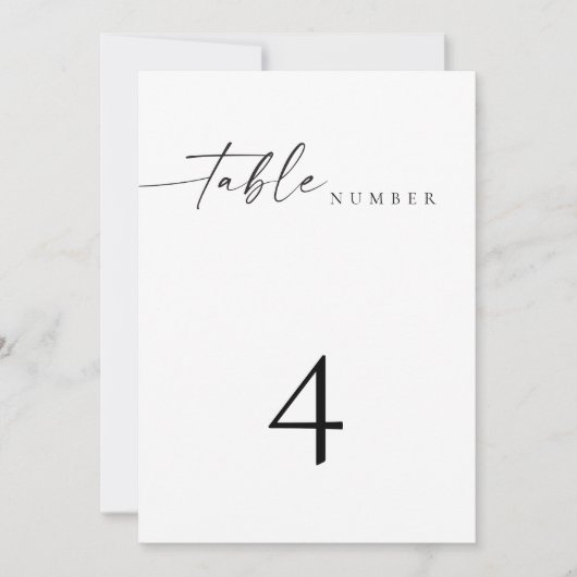 BLAIRミニマモダンリスト結婚のテーブル番号カード 招待状 (正面)